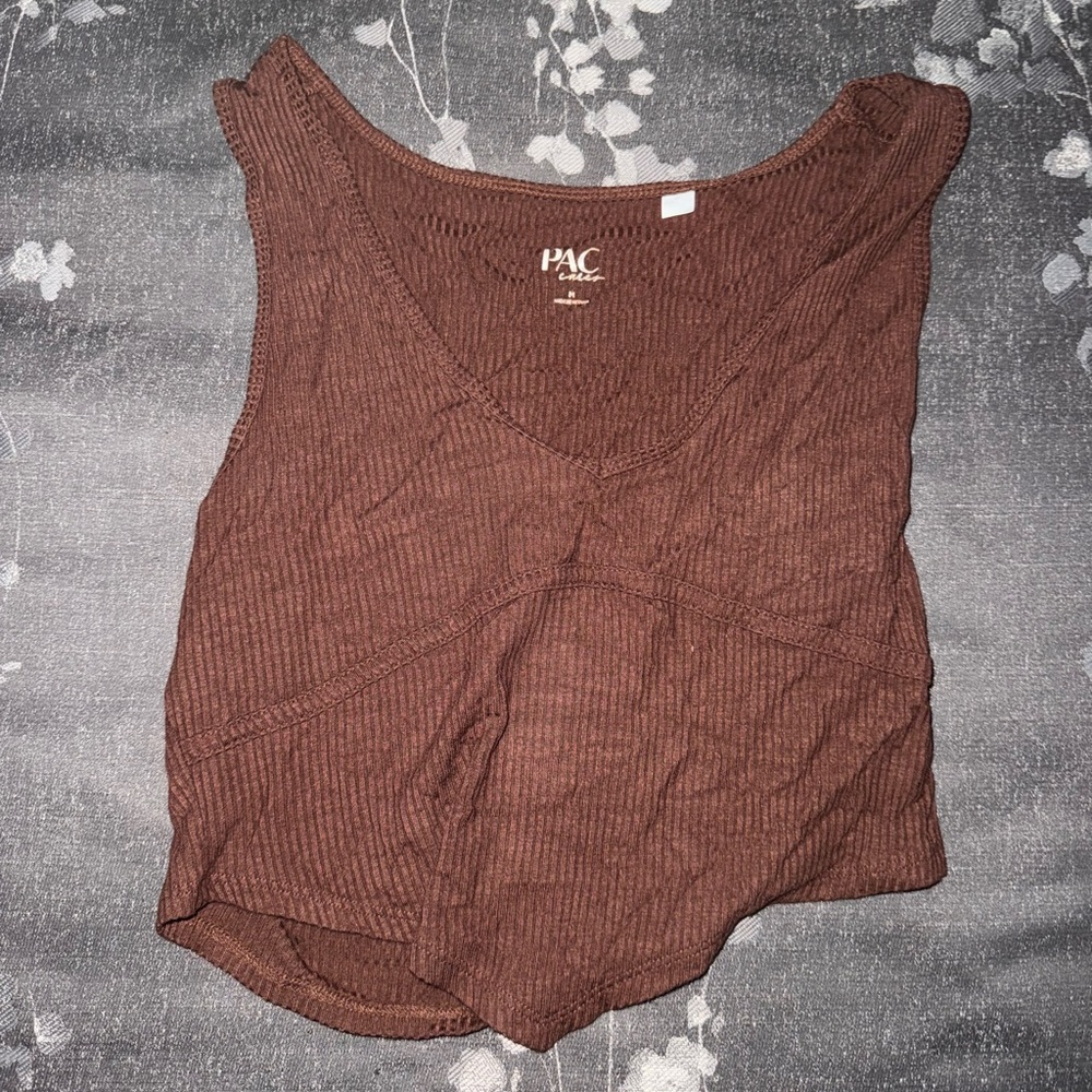 PacSun Brown Ribbed Tank Size Medium